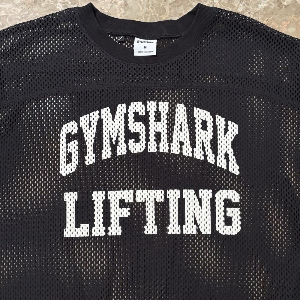 Gymshark Shirt Mens XL Black Oversized Mesh Lifting Club Pump Cover Boxy Fit